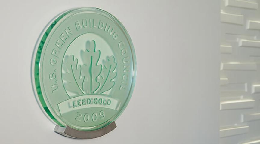 LEED Gold certification plaque 2009