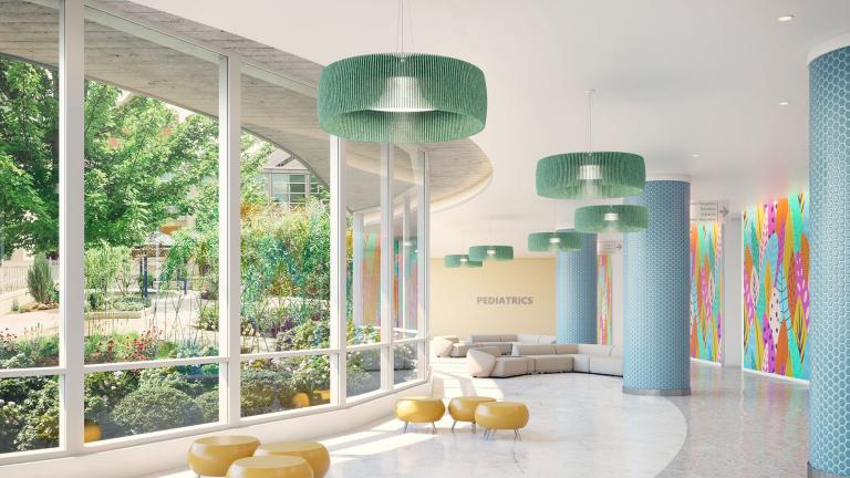 Lia acoustic pendant healthcare lobby