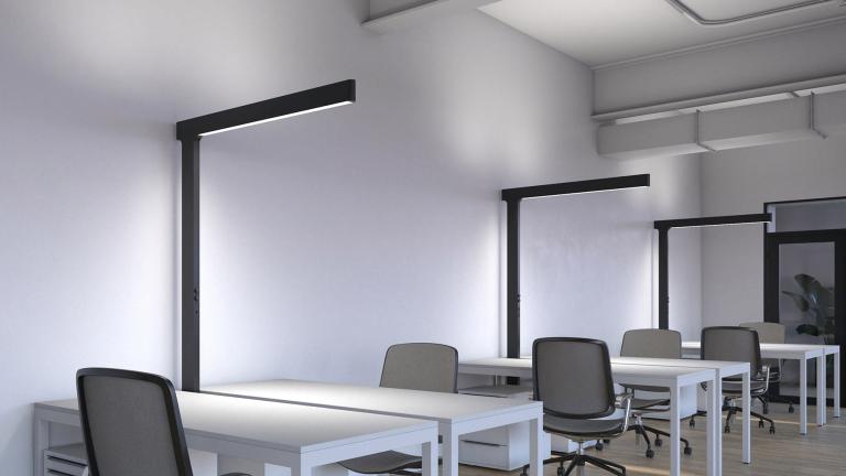 Tazo Single installed in open office 2 top workstations