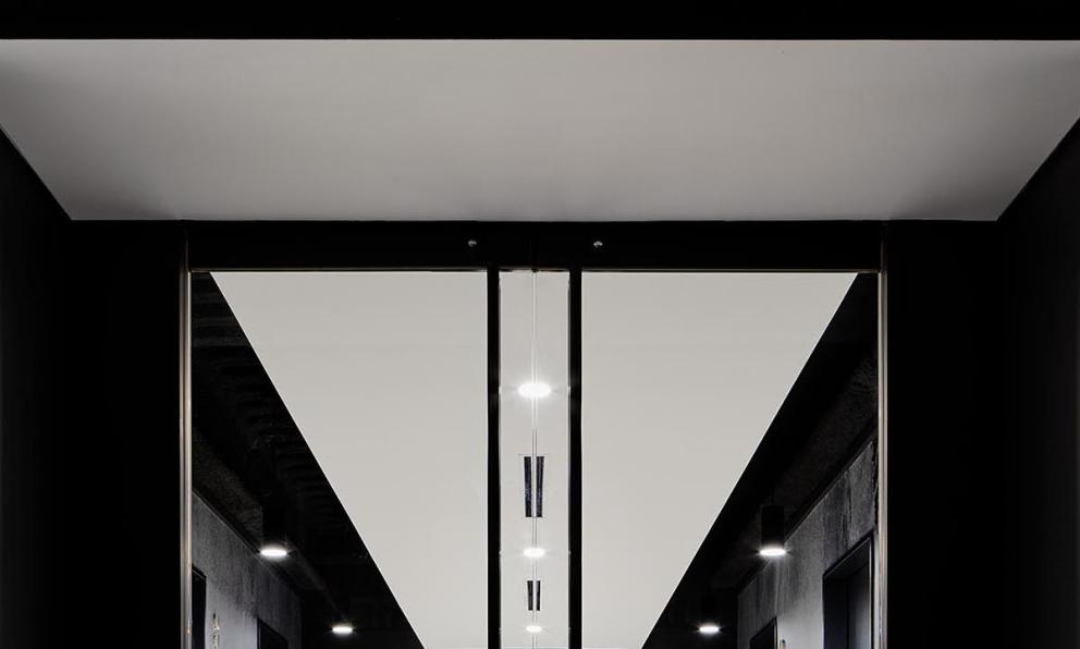 ID+ Downlights Cylinders Elevator Corridor