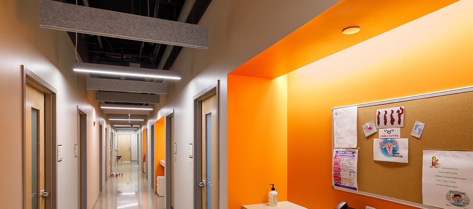 Esperanza Healthcare Corridor Seem 1 Acoustic Focus Wall Wash