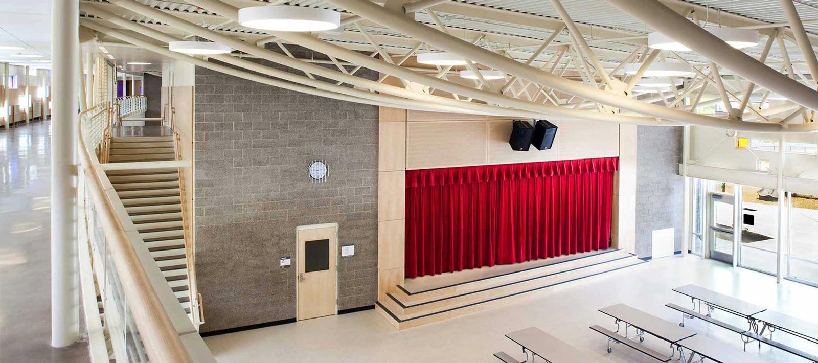 Rachel Carson Elementary cafeteria stage